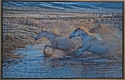 A Splashing We Will Go 23.5 x 36.5 Canvas Wrap Gold Frame LE to 40  850.00