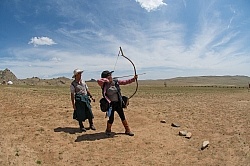 Shawn Tries Archery in the 13th century Village