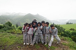 Shawn with the kids from  a Local School in the Andes, Ecuador