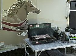 Bacon on the Grill at Horse Country Campground