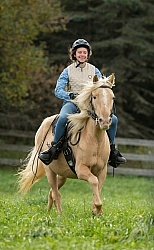 Girl Riding Rocky Mountain Horse, Bonnie View Farm