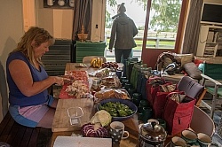 Angie Sorting Out Lunches at Hunter Valley Station