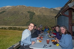 Dinner on the Deck at Boundary Hut, Wild Womens Expeditions with Adventure Horse Trekking New Zealand