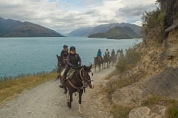 On the road Out of Dingleburn Station on the Land of the Long White Cloud Ride with Wild Womens Expeditions and Adventure Horse Trekking New Zealand