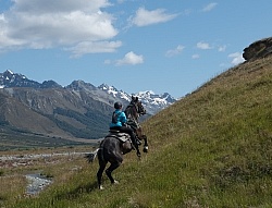 Heading Up the Mountain in Ahuriri Conservation Area New Zealand , Wild Women Expeditions with Adventure Horse Trekking New Zealand 