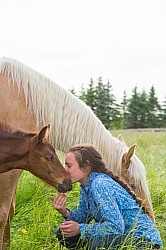 Girl with Mare and Foal