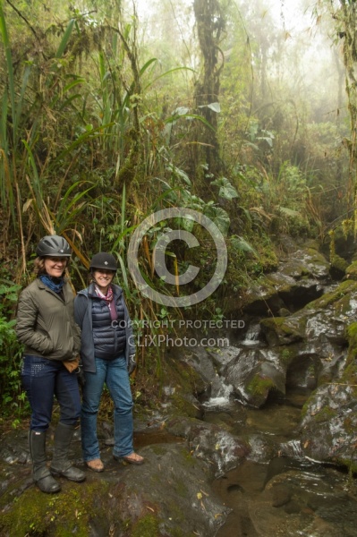 Ali and Heather in the Cloud Forest at Bomboli, Ecuador