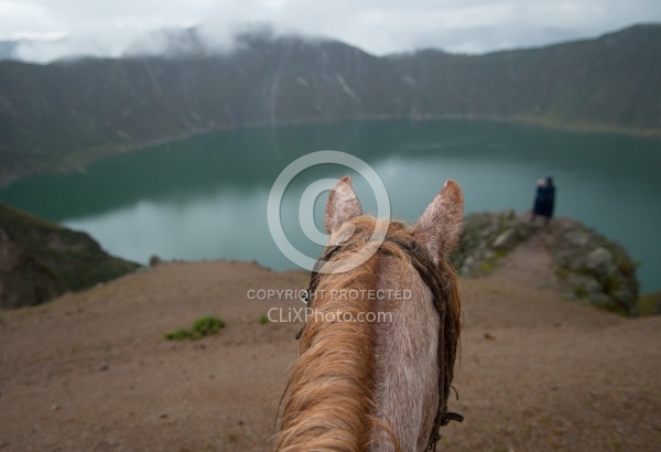 The view of Crater Lake at Quilotoa volcano  on Chuggo,