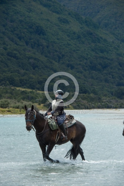 Kathy on the Day Ride From Boundary Hut, Wild Womens Expeditions with Adventure Horse Trekking New Zealand
