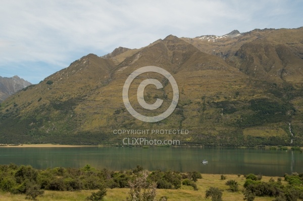 View of Lake Hawea on Ride from Ride from Boundary Hut to Dingleburn Station