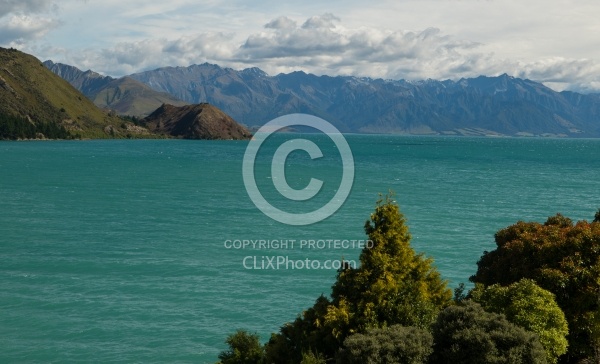 The View From Lake Hawea on the Wild Womens Exepdition Ride woih