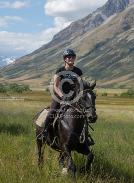 Galloping Through The Meadows on the Land of the Long White Clou Riding in Ahuriri Conservations Area with Wild Women Expeditions and Adventure Horse Trekking New Zealand