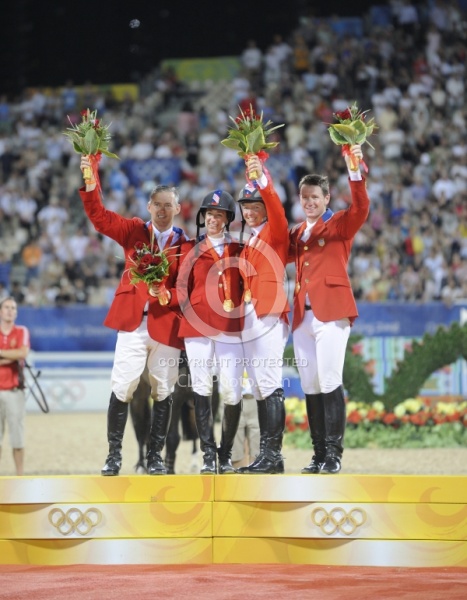 Will Simpson,Laura Kaut,Beexie Madden, McLain Ward U.S. Team Medal Hong Kong Olympics