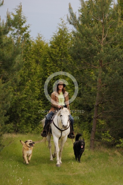 Trail Riding with Dogs