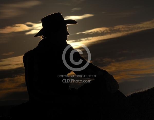 Cowboy Silhouette at Hideout Ranch